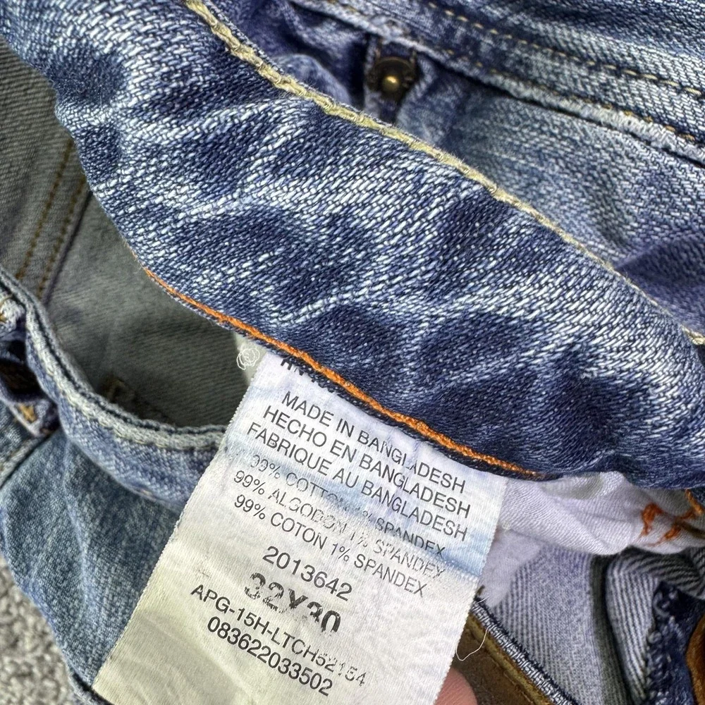 Lee L342 Modern Series Jeans Mens 32x30 Blue Straight Distressed Denim Workwear